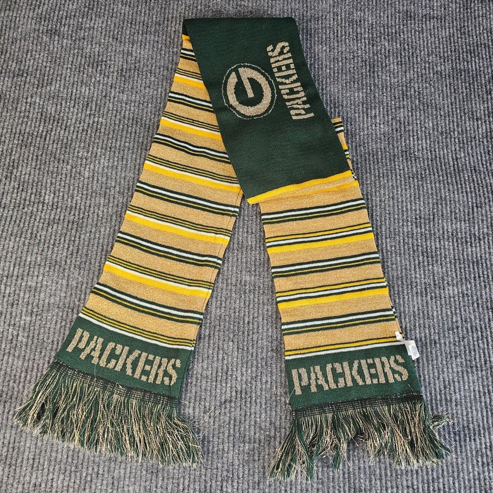 Green Bay Packers Scarf Mens Small Multi Color NFL Football Forever Collectibles